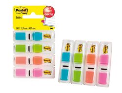 POST-IT INDEX Pack 3+1 gratis 25,4 x 43,1 mm Colores surtidos