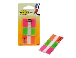 POST-IT INDEX RÍGIDOS Rosa, verde y naranja 25.4x38mm 686-PGO