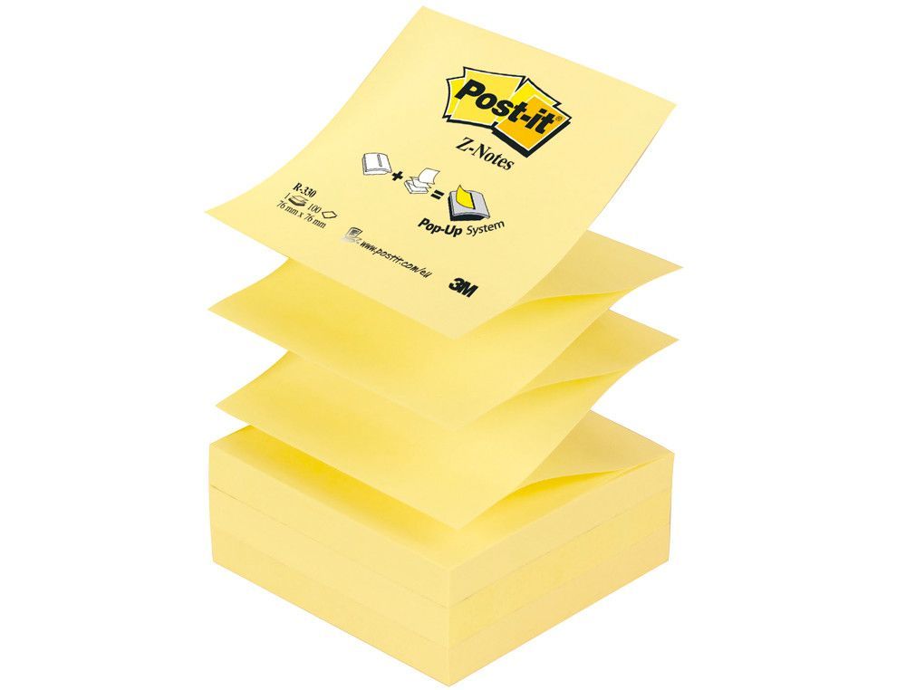 POST-IT Notas Z-Notes 100h Amarillo 76 x 76 mm R330