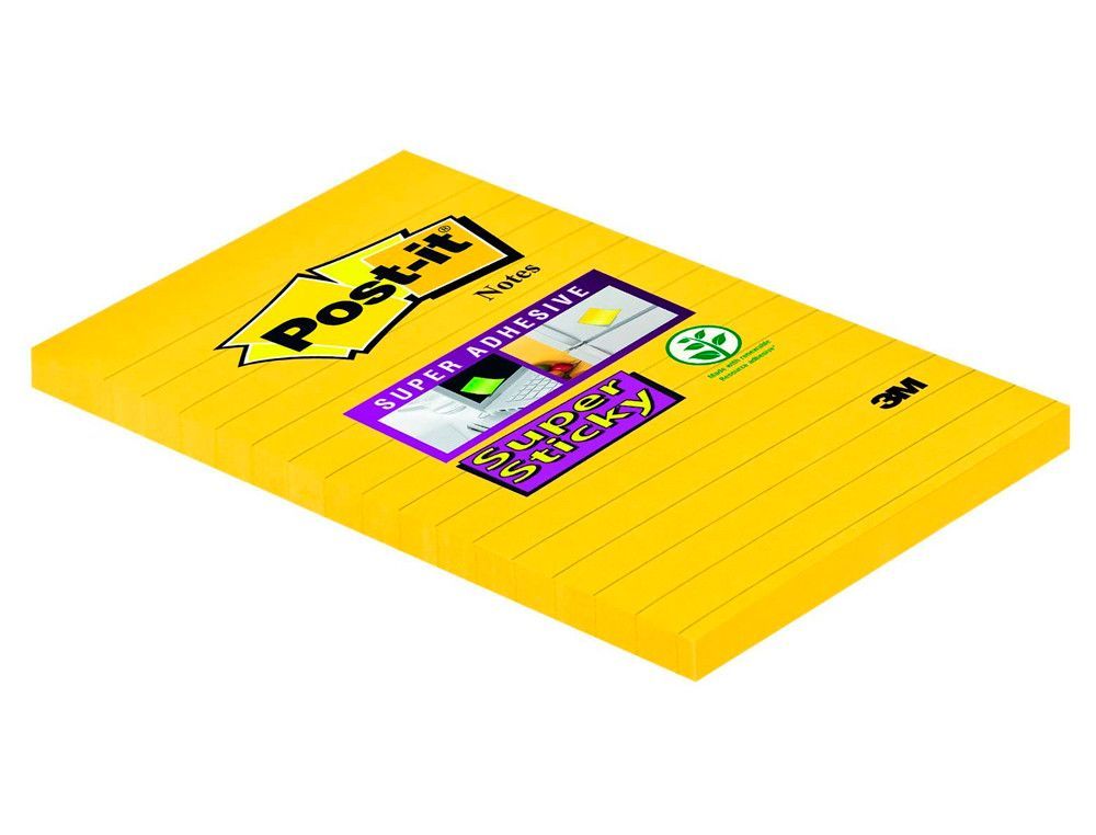 POST-IT Super Sticky 90h Amarillo RAYADO 152x102mm FT510093832