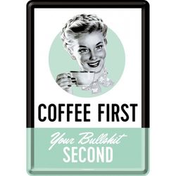 Postal Metal Say it 50's Coffee First Retro Vintage