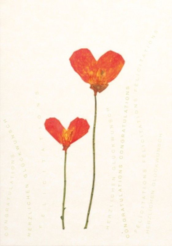 Postal para Regalar Flores Corazones card Original Räder