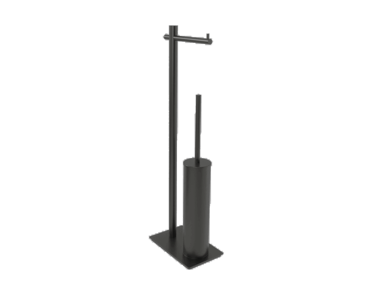 Practic Escobillero Con Portarrollos Negro Mate Medimex