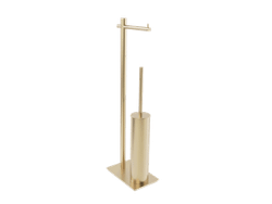 Practic Escobillero Con Portarrollos Oro Cepillado Medimex