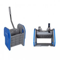 Prensa vertical azul para mopas