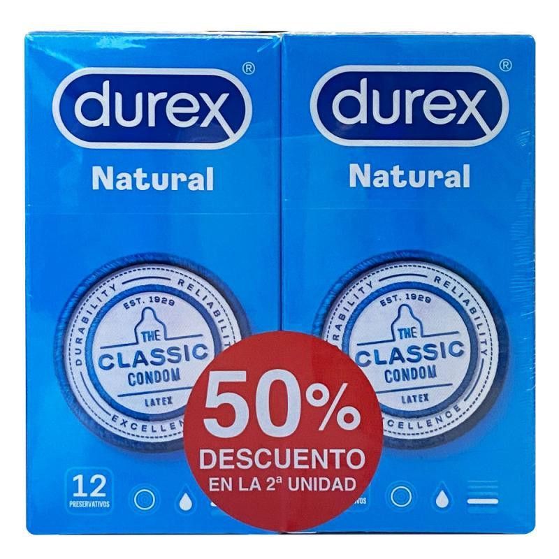 Preservativos Durex Natural 2 X 12 uds 50%Dto en la 2ª ud