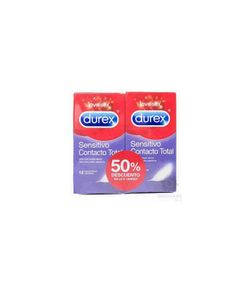 Preservativos Durex Sensitivo Contacto Total 2 x 12 uds 50% dto en 2ªud