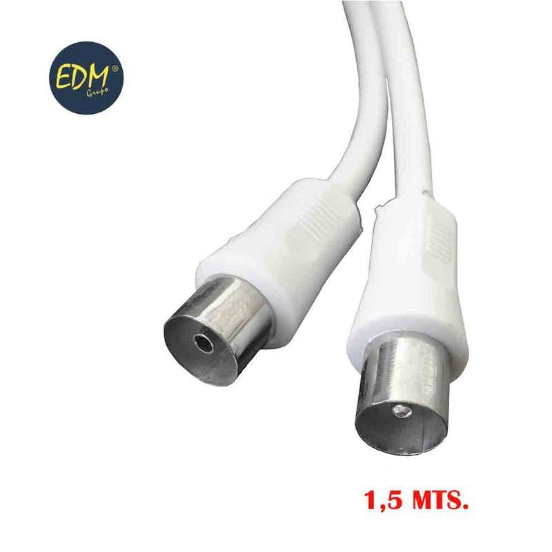 Prolongacion tv-video 9,5mm 1,5m env. Blanca
