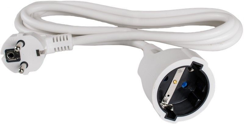 Prolongador 2P+T, 16A 250V~. Color blanco. 5 m de cable.