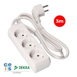 Prolongador Con 3 Tomas 2P+T, 16 A 250 V De Cable H05Vv-F 3G 3 M.