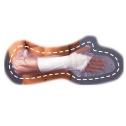 Protector cubre escayola con banda ajustable membrana de plastico. Infantil