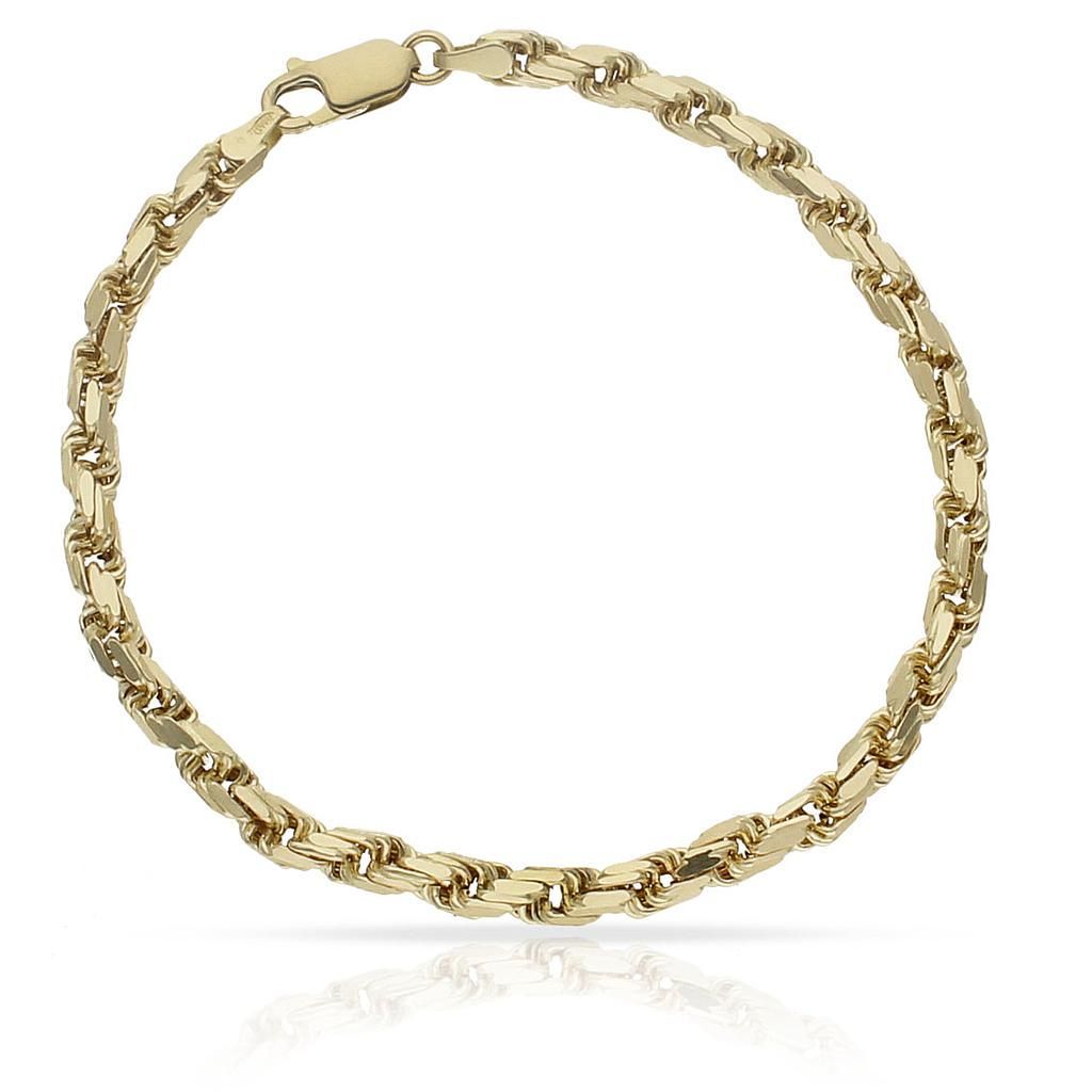 PU109 Pulsera hombre oro 18k Salomonica Tallada tipo Cordón cierre mosquetón