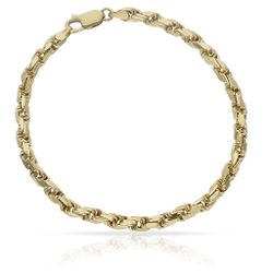 PU109 Pulsera hombre oro 18k Salomonica Tallada tipo Cordón cierre mosquetón