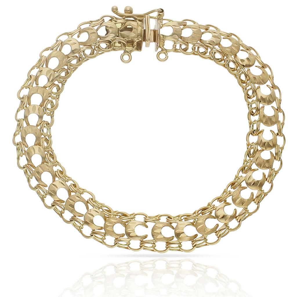 PU317 Pulsera de mujer Lunas en oro 18K princesa tallada cierre de cajón con cierre de seguridad