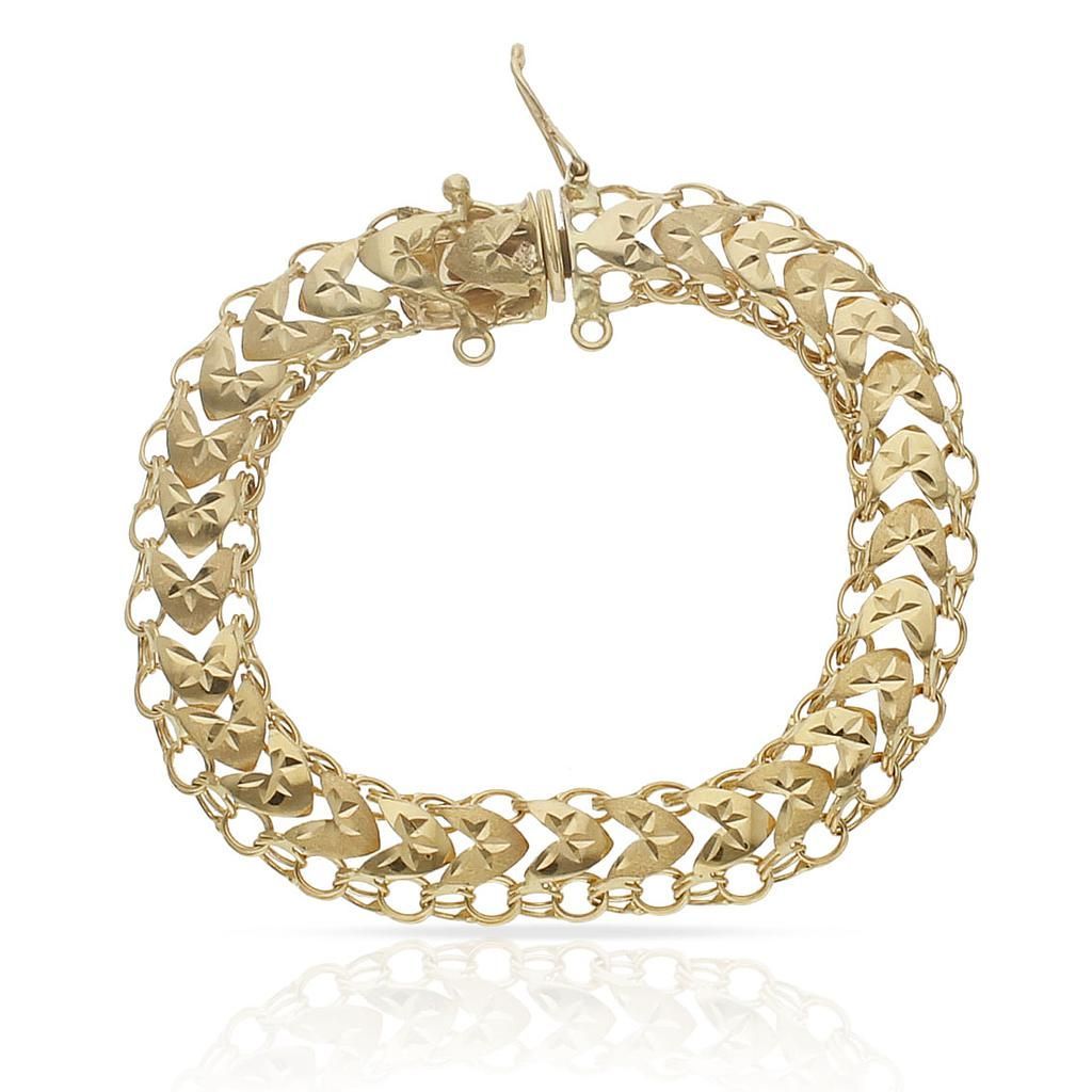 PU319 Pulsera de mujer en oro de 18K modelo princesa tallada muy elegante y señorial