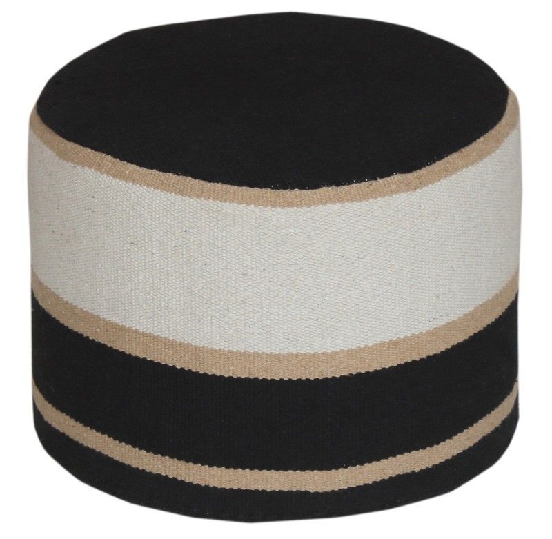 Puf redondo de algodón y poliester Cabrera 1, Diam 40cm, Alt 30 cm