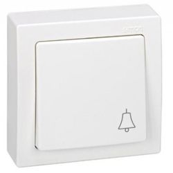 Pulsador superficie logo campana blanco Simon 73 Loft 73150-50