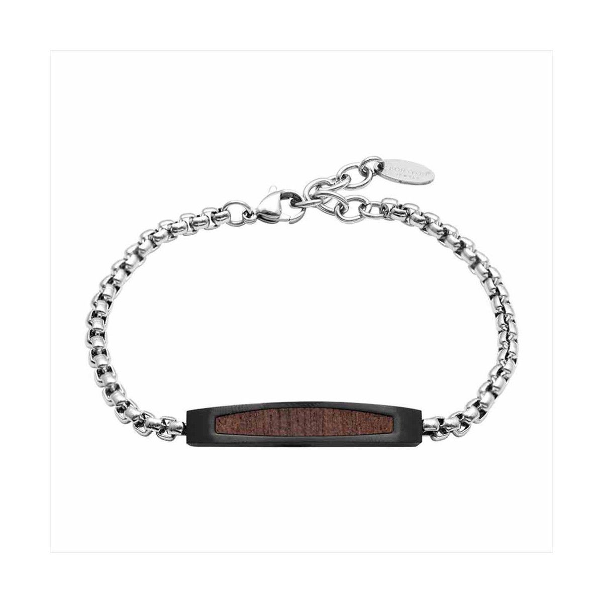 Pulsera Acero B23059 Esclava Marrón Bicolor Negro