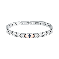 Pulsera Acero Maserati Hombre JM225AVD90 Iconic Plateado Tridente Maserati
