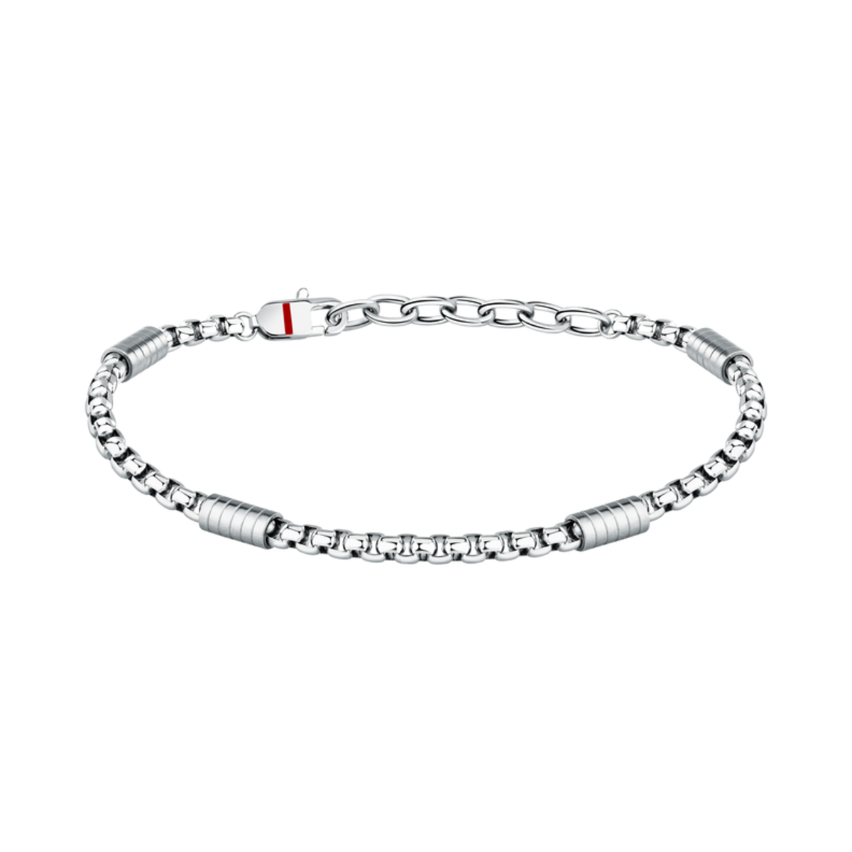 Pulsera Acero Sector Hombre SZS120 Eslabones-Barriles En Brillo