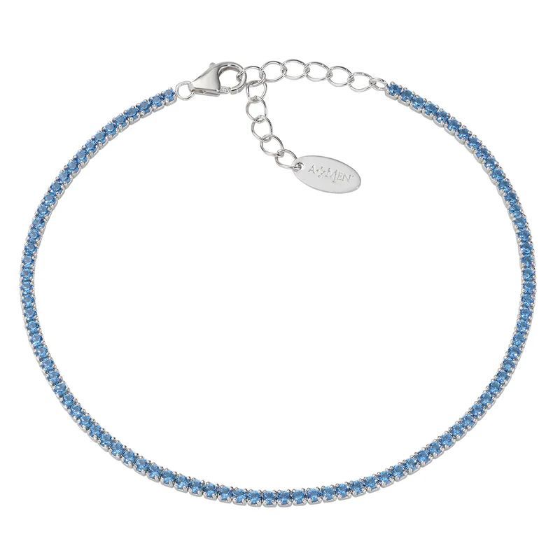 Pulsera AMEN Tennis Mania circonitas aguamarinas. BT1BAC17