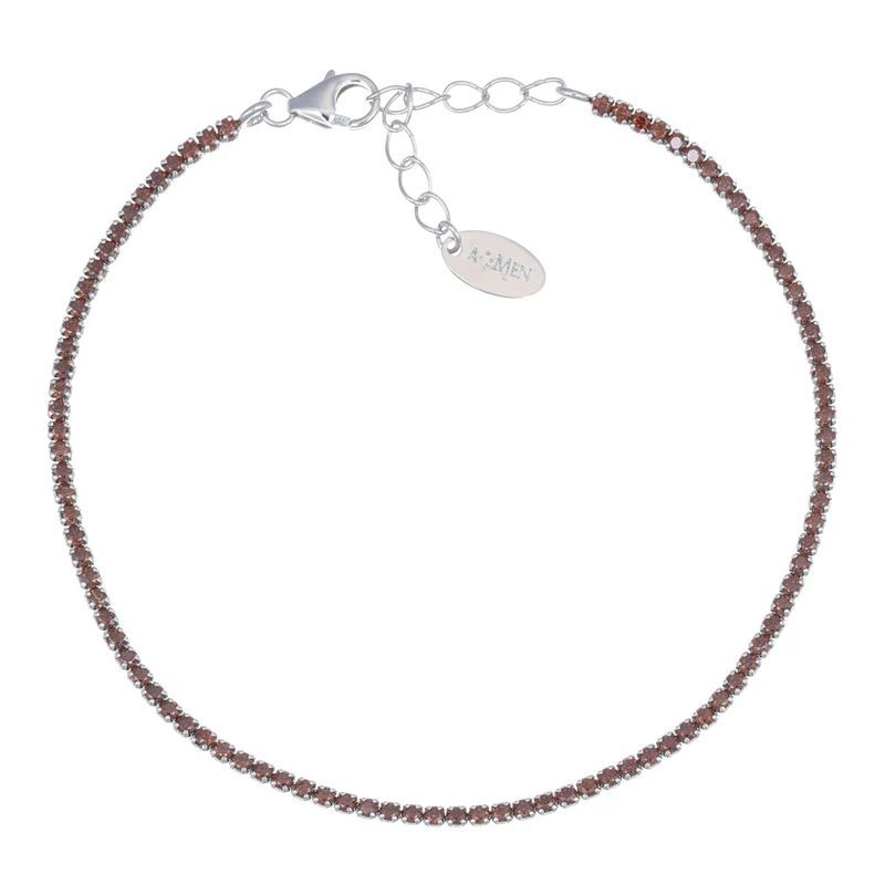 Pulsera AMEN Tennis Mania circonitas marrones. BT1BMA17
