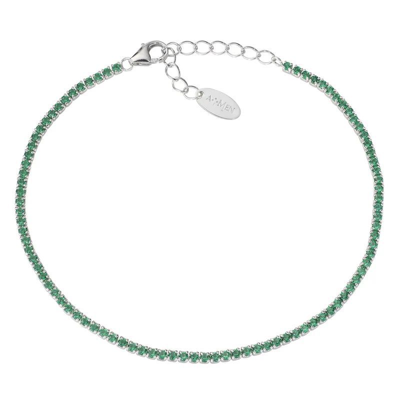 Pulsera AMEN Tennis Mania circonitas verdes. BT1BVE17