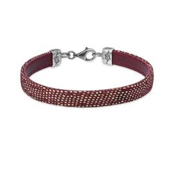 Pulsera Ametisa WB485X PLATA DE PALO unisex de cuero con cierre mosquetón en plata de ley