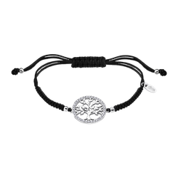 Pulsera Cordón Negro - Plata Lotus LP1746-2/2 Árbol De La Vida Circonitas