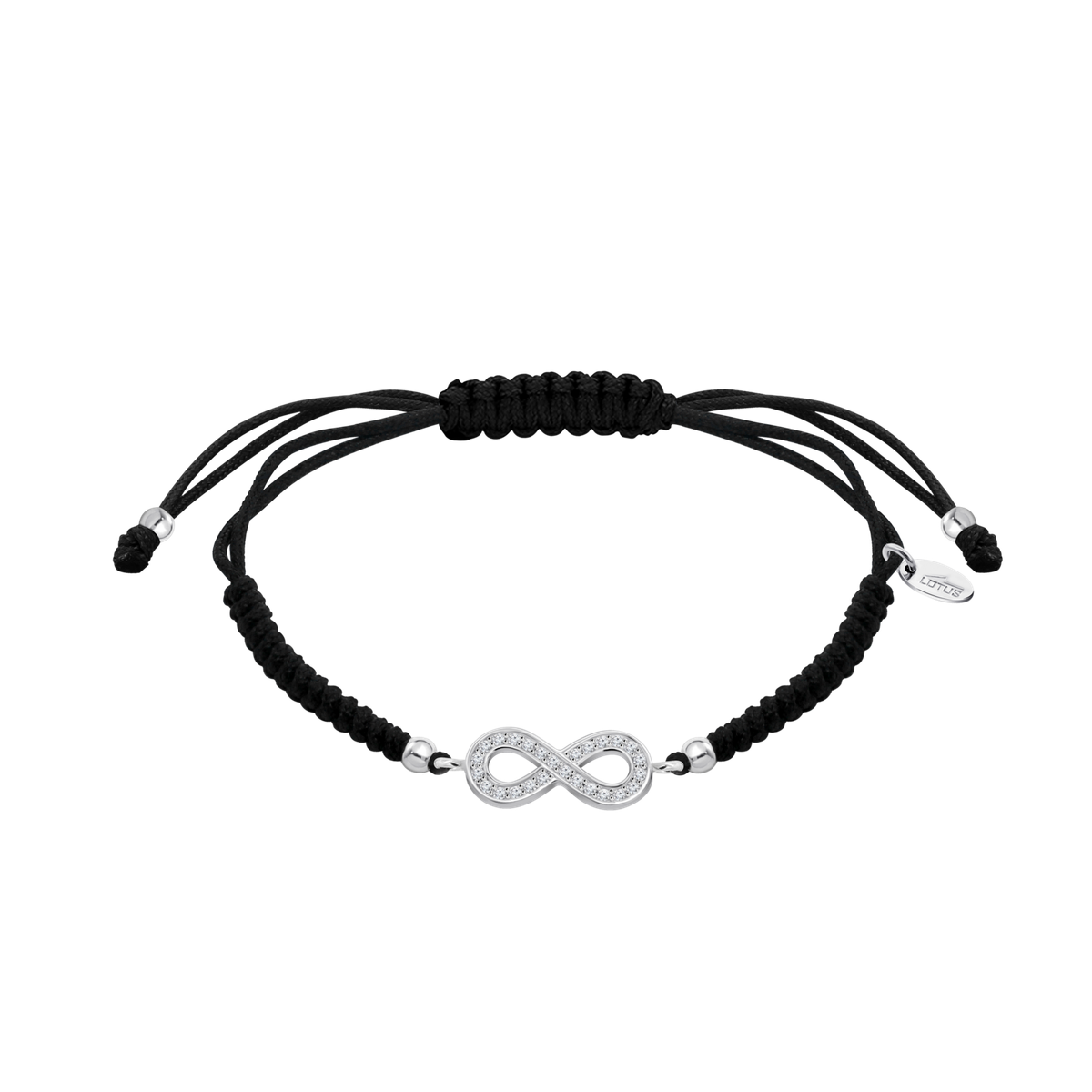 Pulsera Cordón Negro - Plata Lotus LP1859-2/2 Infinito Circonitas