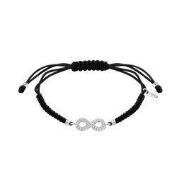 Pulsera Cordón Negro - Plata Lotus LP1859-2/2 Infinito Circonitas