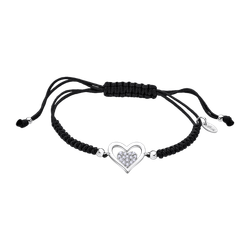 Pulsera Cordón Negro - Plata Lotus LP3124-2/2 Corazón Circonitas