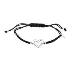 Pulsera Cordón Negro - Plata Lotus LP3217-2/1 Corazón