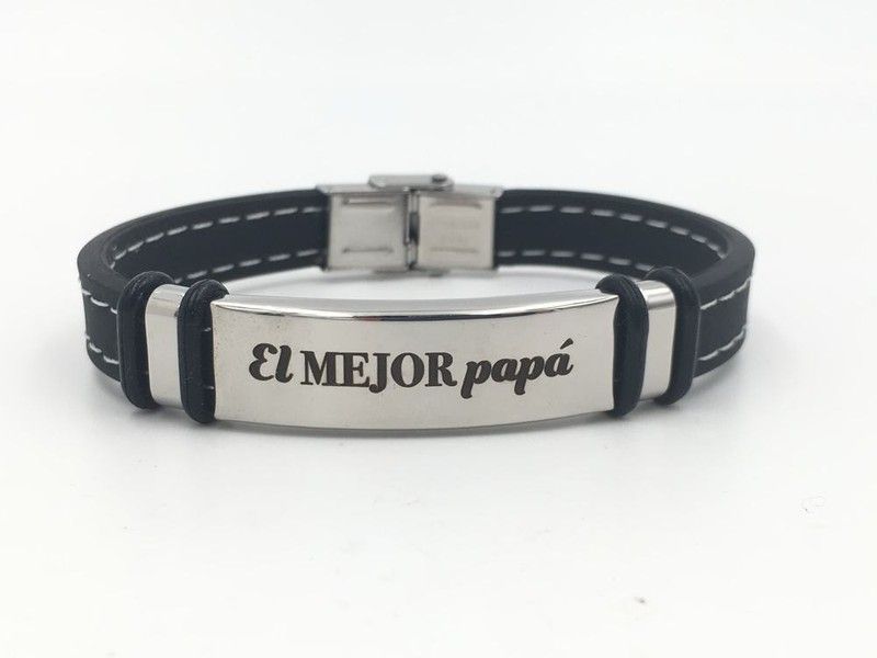 Pulsera de acero con mensaje El Mejor Papá