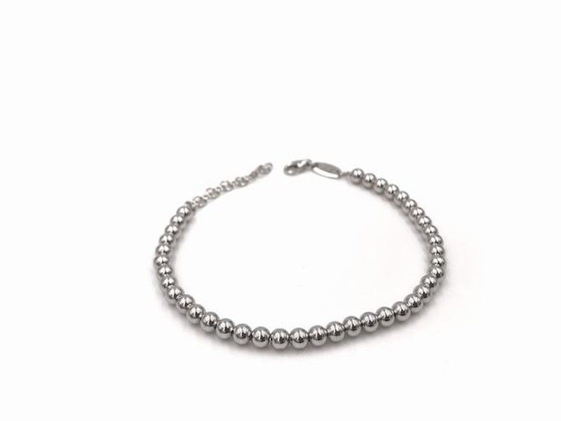 Pulsera de bolas en plata de ley 4 mm
