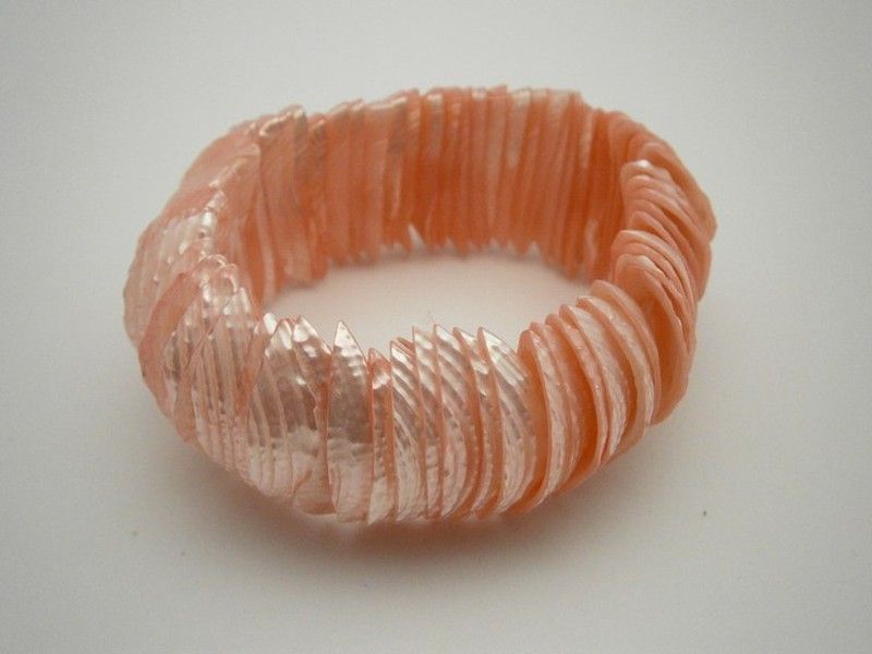 Pulsera de chapa  Nacar salmón
