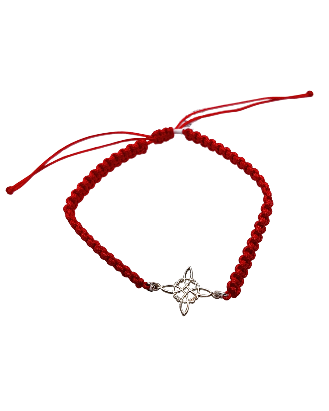 Pulsera de Hilo Rojo con Nudo de Bruja en Plata - Protección y Magia Celta