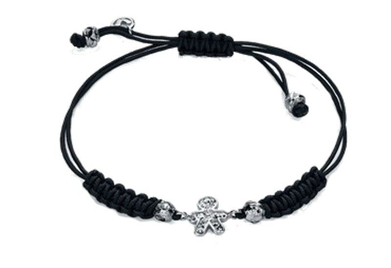Pulsera de plata con niño y nylon