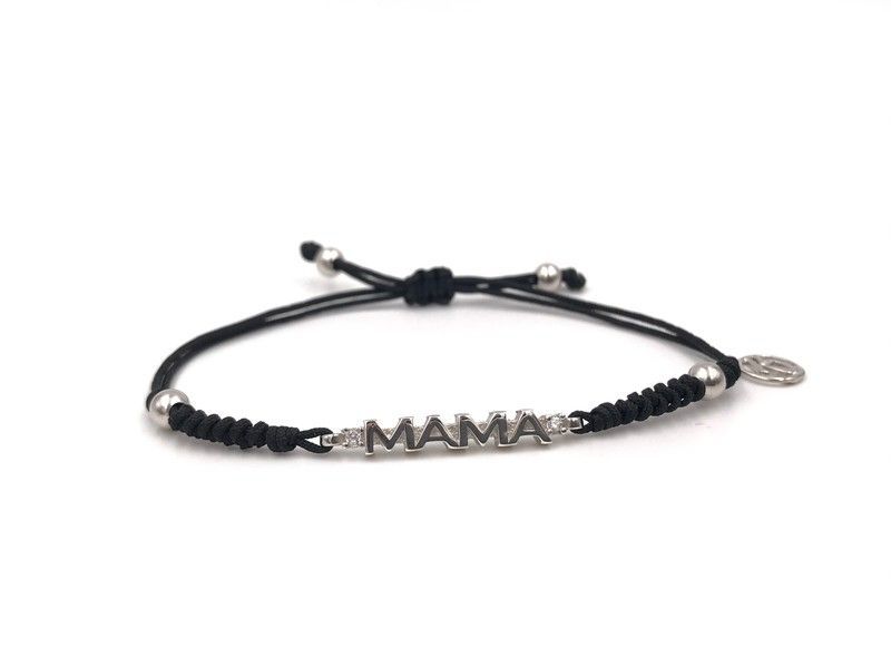 Pulsera de plata rodiada Top Silver Mamá