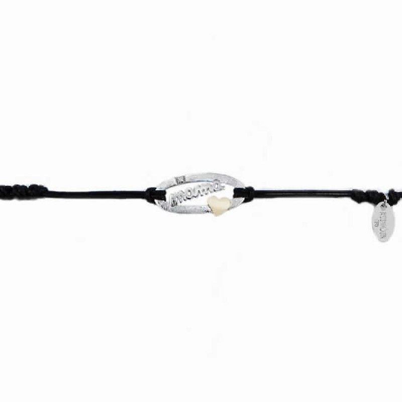 Pulsera de plata y oro con brillante para mamá