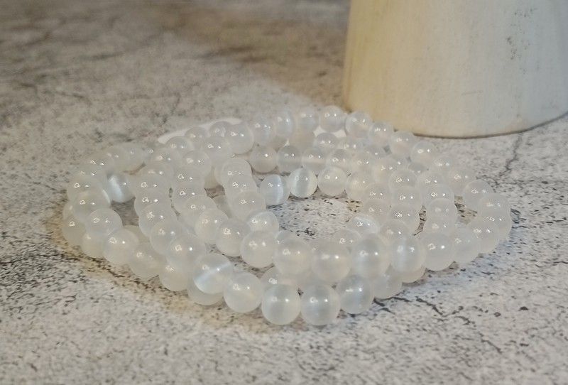 Pulsera de Selenita bola 6mm