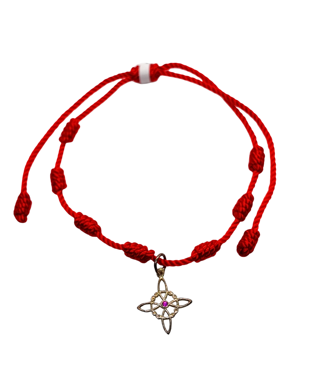 Pulsera de Siete Nudos con Nudo de Bruja en Plata - Máxima Protección y Suerte