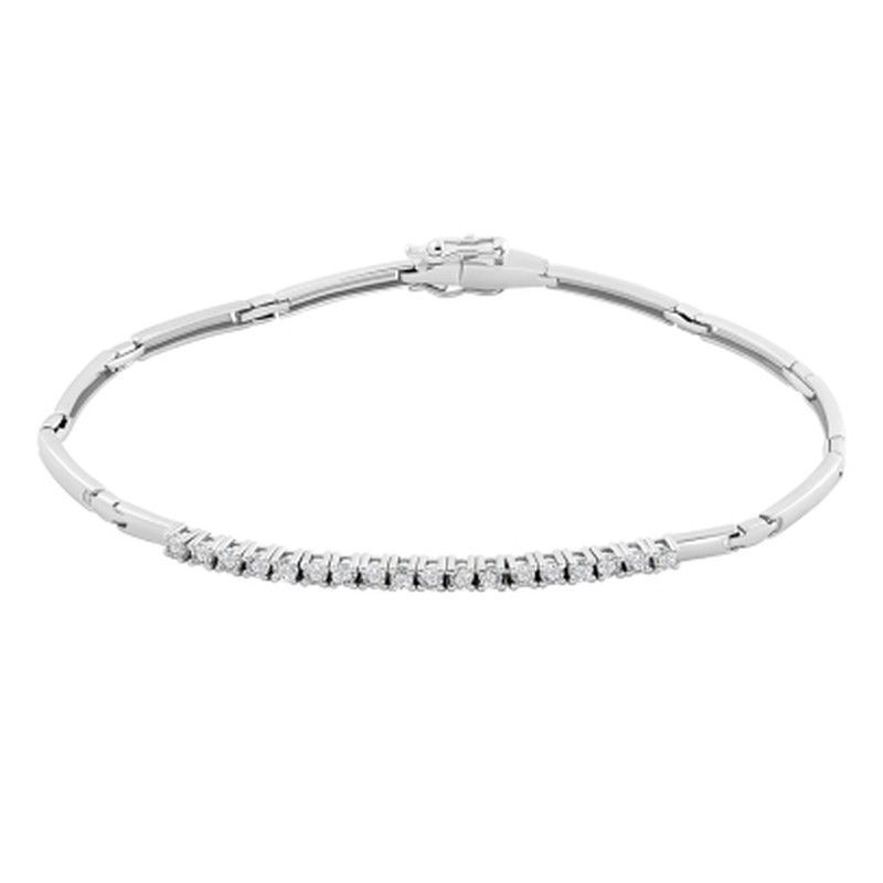 Pulsera Diamantes Oro Blanco 18kts Garras 0.36cts 1309143