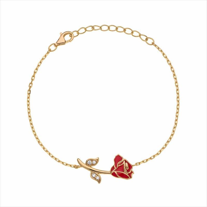 Pulsera Disney Plata Dorada AG0069B Rosa Bella Y La Bestia