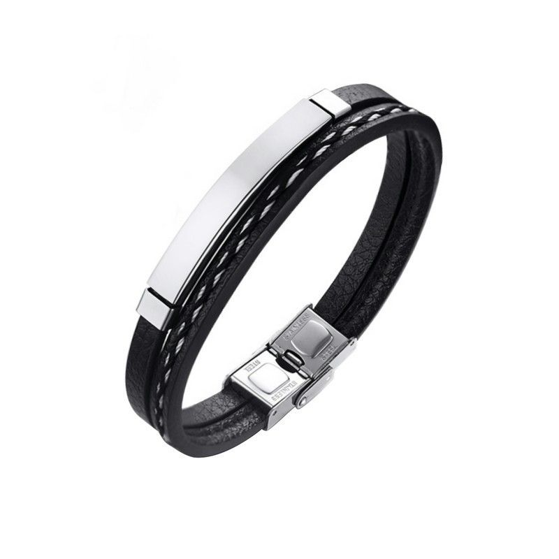 Pulsera doble de acero inoxidable