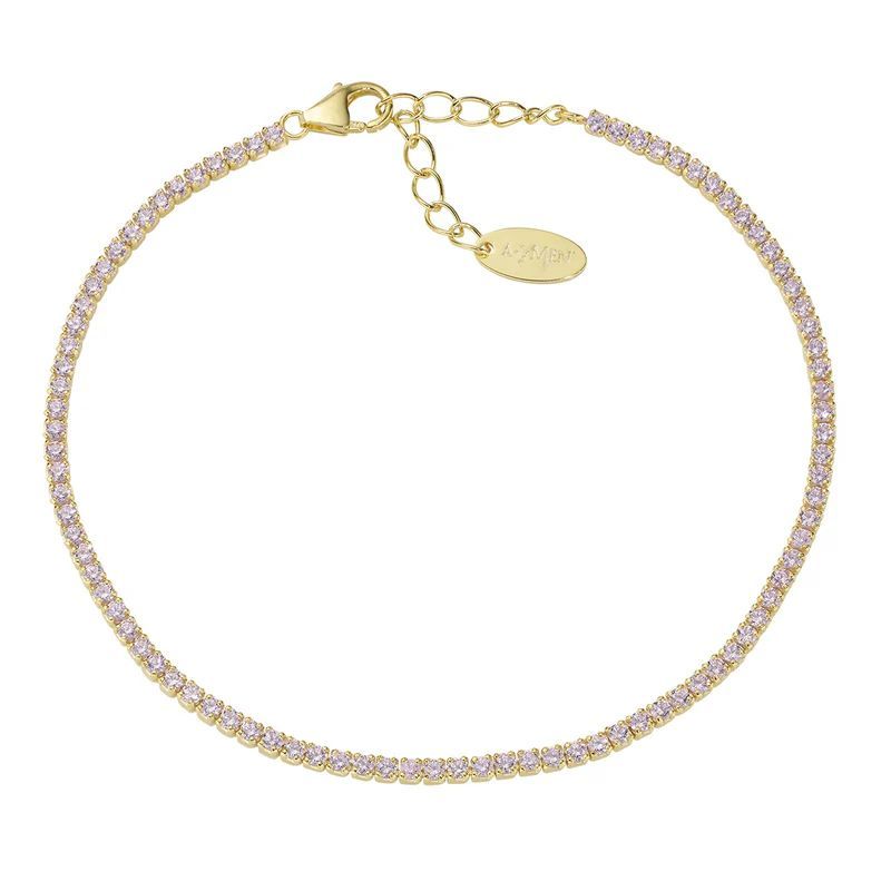 Pulsera dorada Tennis Mania circonitas rosas. BT1GRO17