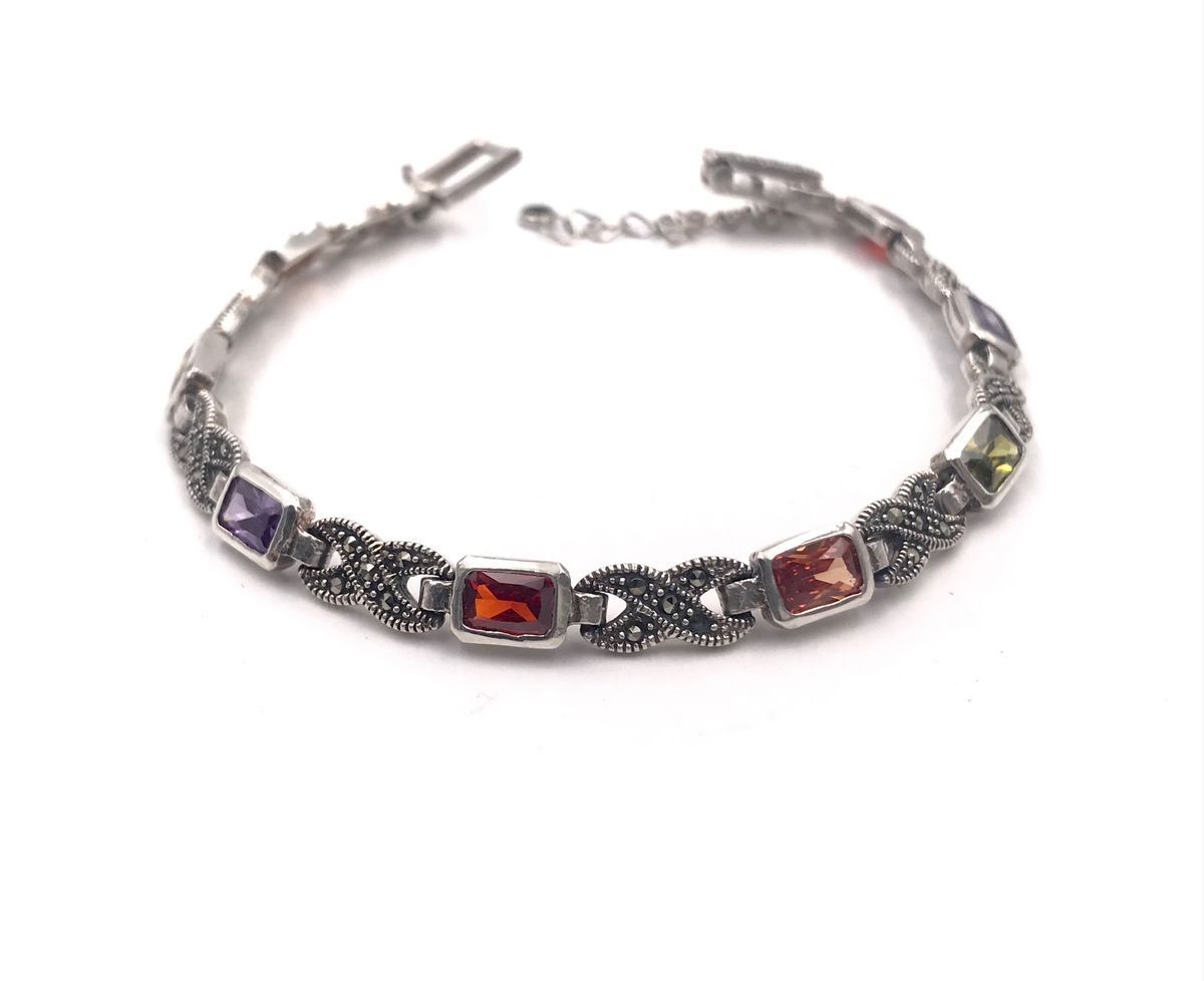 Pulsera Elegante en plata de ley Multi Square