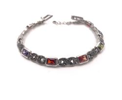 Pulsera Elegante en plata de ley Multi Square