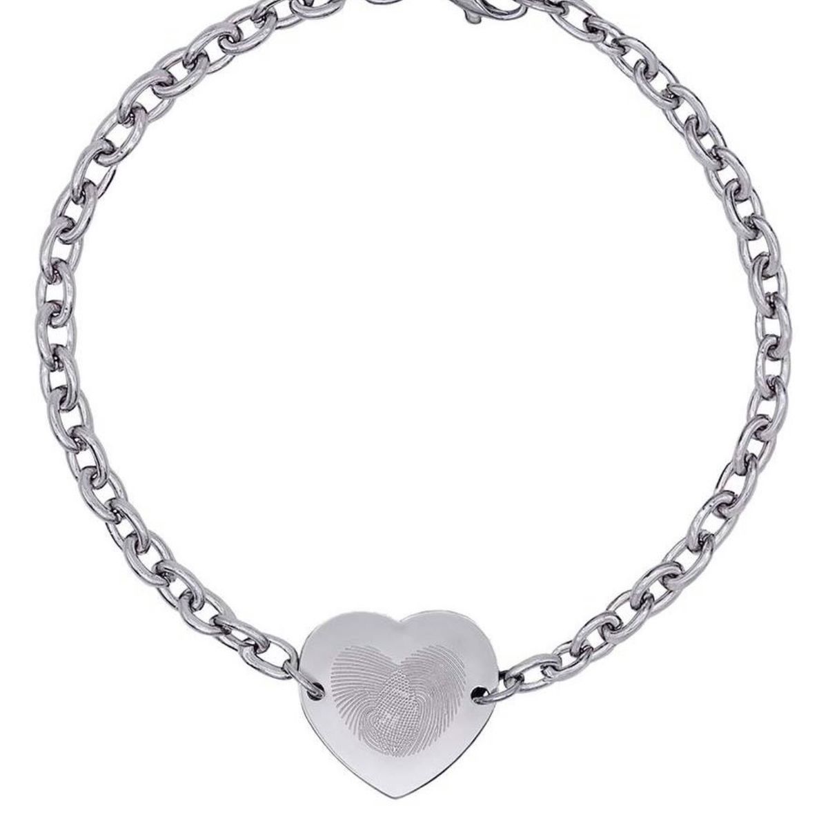 Pulsera Emotion Corazón Acero Baño Rodio EMACBRCUB3