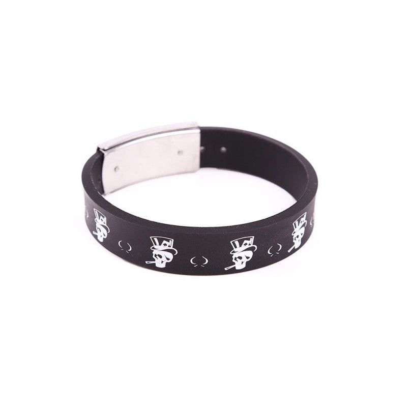 Pulsera Goma Calavera Poker